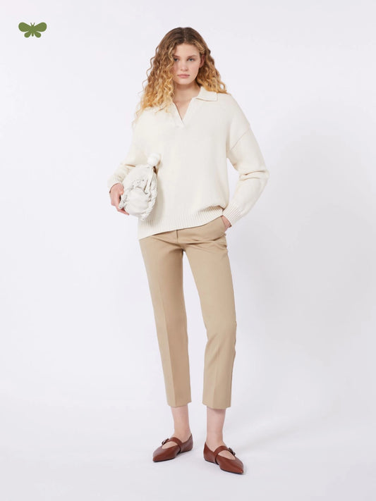 Weekend Maxmara WKDDVITE Cotton Trousers  Sand