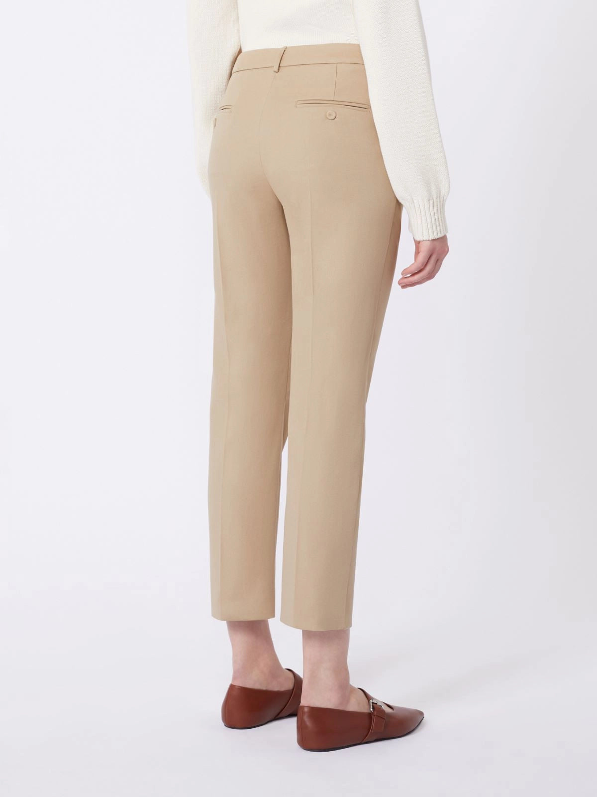 Weekend Maxmara WKDDVITE Cotton Trousers  Sand