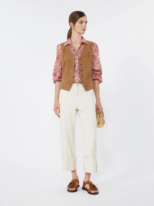 Weekend MaxMara Cotton Bull Trousers with Turn-Ups  WKDGESTO