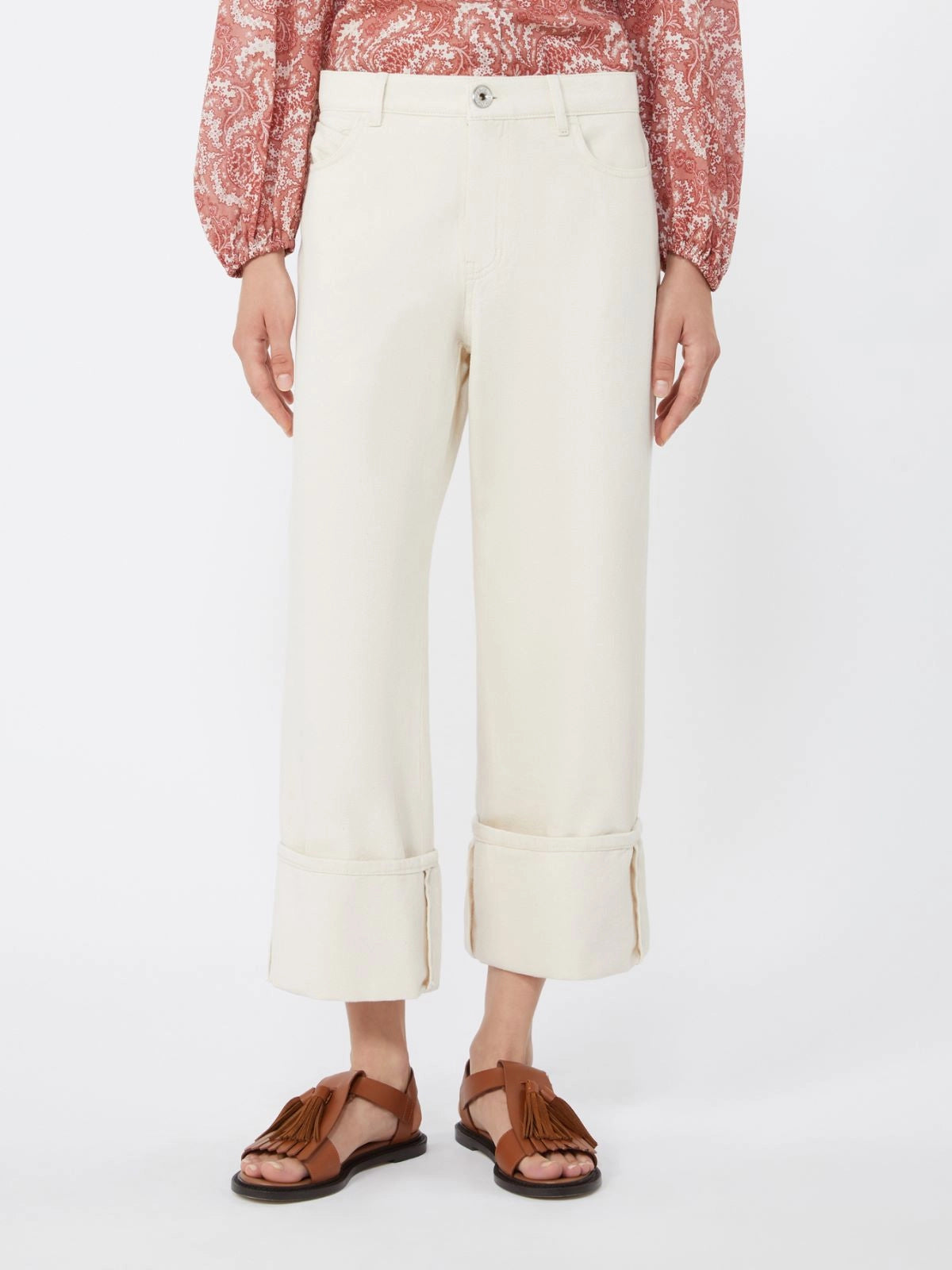Weekend MaxMara Cotton Bull Trousers with Turn-Ups  WKDGESTO