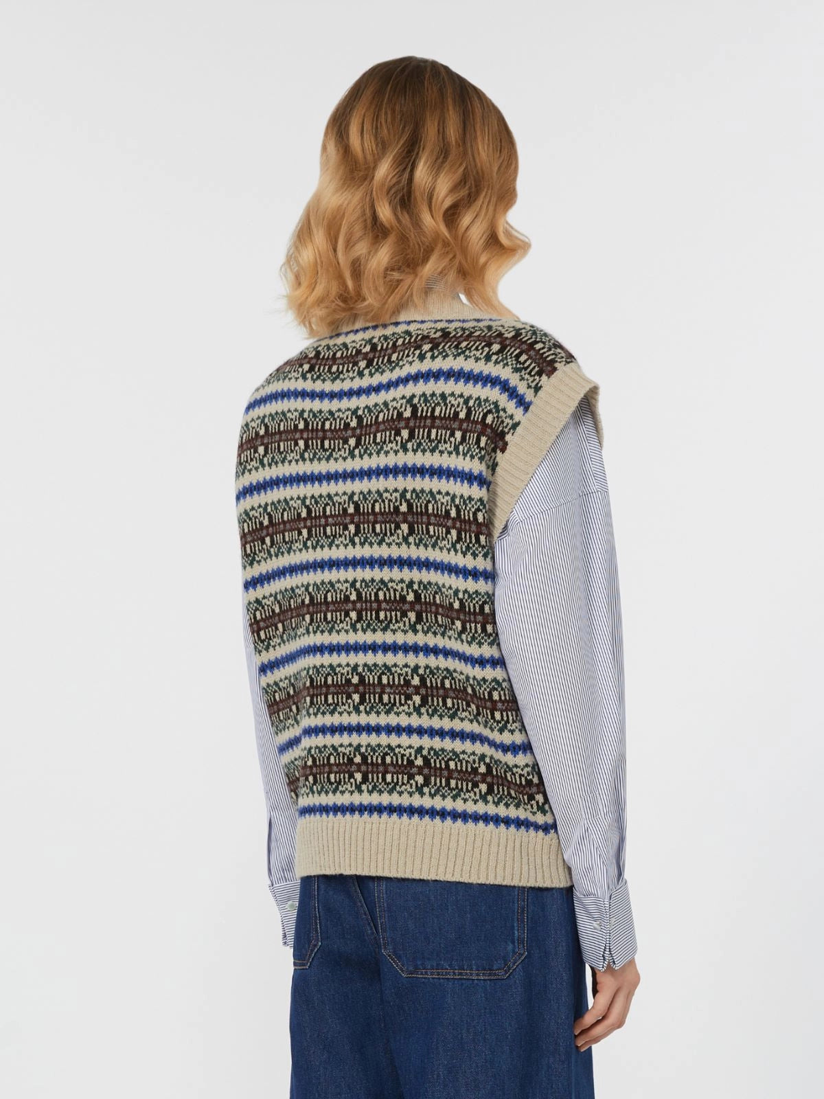 Weekend MaxMara Wool and Alpaca Jacquard Gilet   Fleres