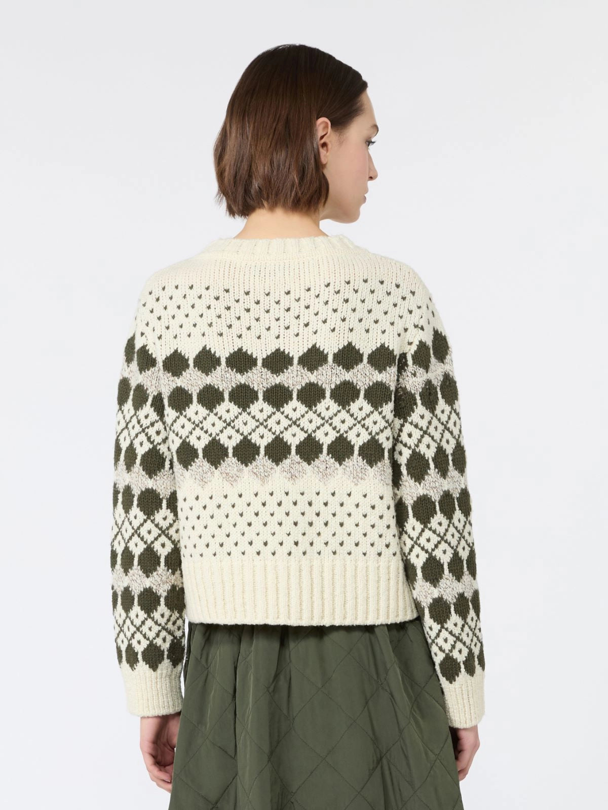 Weekend MaxMara Jacquard Khaki Jumper   WKDRANCH
