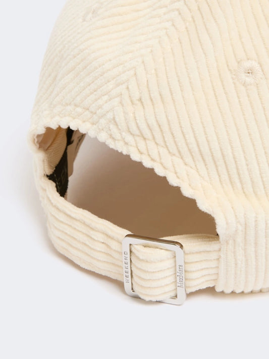 Weekend Maxmara Velvet Cordoroy Baseball Cap  Off White   WKARAGNO