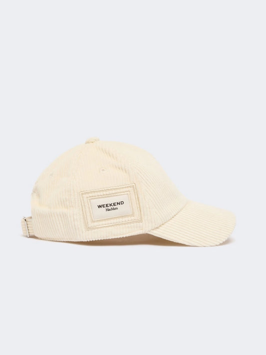 Weekend Maxmara Velvet Cordoroy Baseball Cap  Off White   WKARAGNO