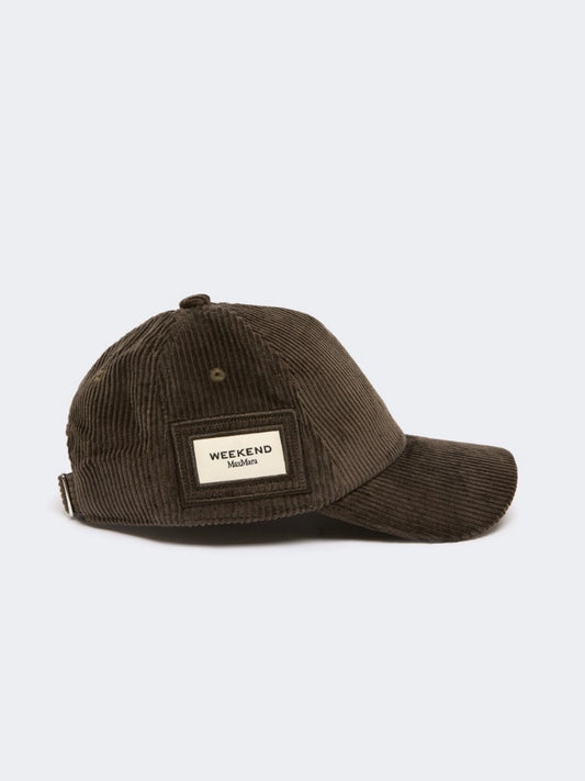 Weekend Maxmara Velvet Cordoroy Baseball Cap  Brown  WKARAGNO