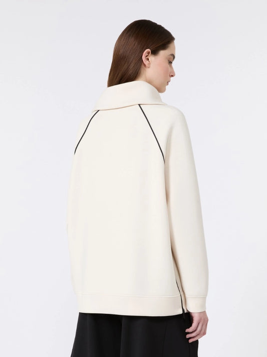 Weekend Maxmara Cream Sweatshirt with navy piping   Wkdballata