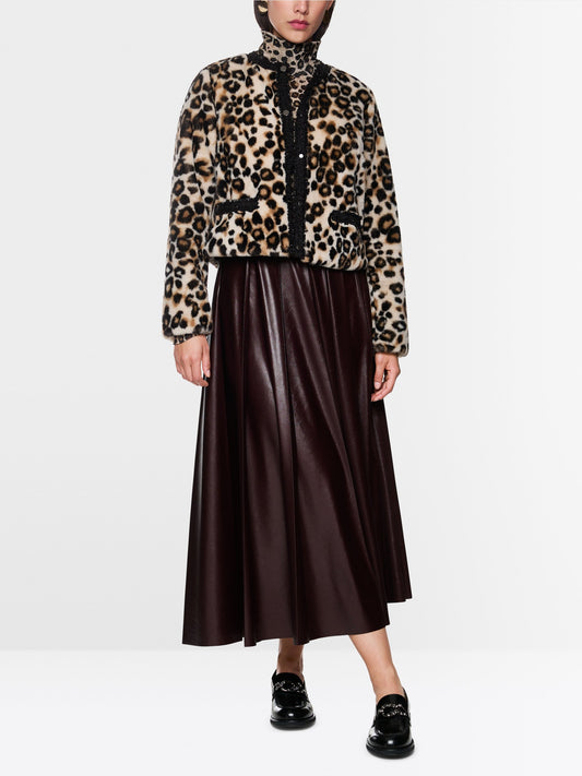 Marc Cain Short Leopard Print Jacket ZC 12.04 W41