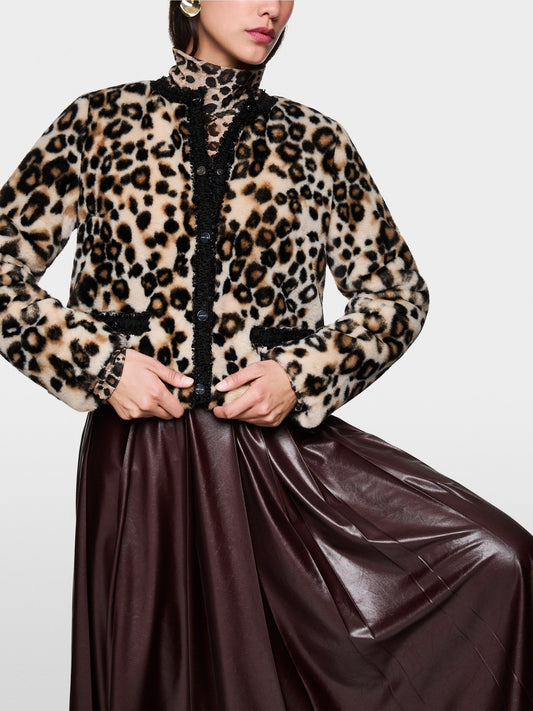 Marc Cain Short Leopard Print Jacket ZC 12.04 W41