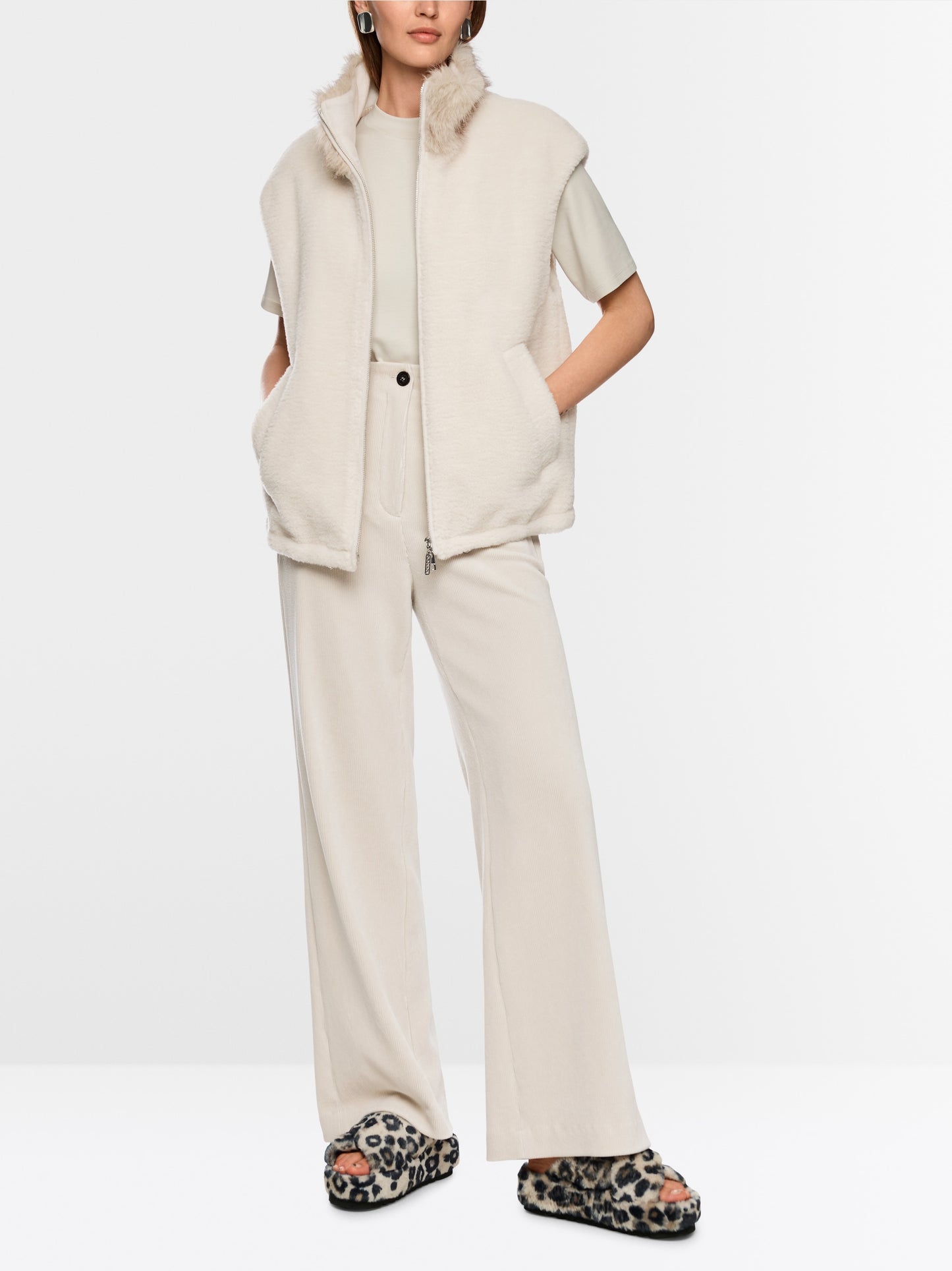 Marc Cain Waistcoat with Faux Fur