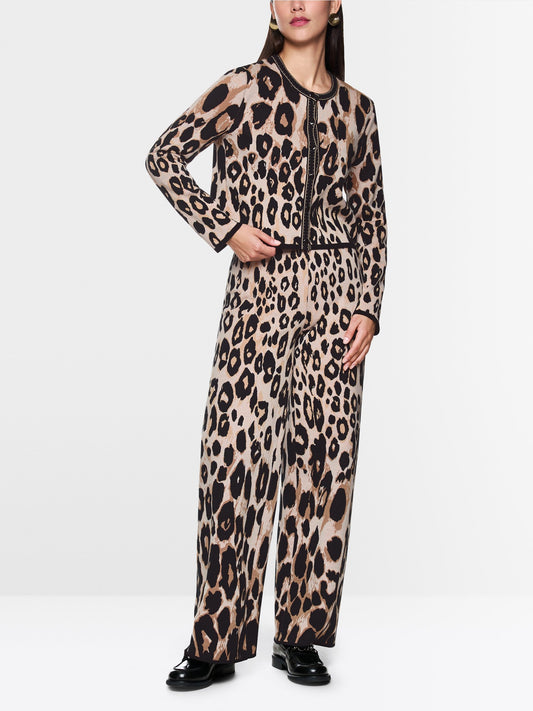 Marc Cain Cropped Leopard Print Cardigan ZC 39.09 M21