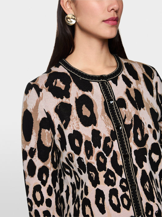 Marc Cain Cropped Leopard Print Cardigan ZC 39.09 M21