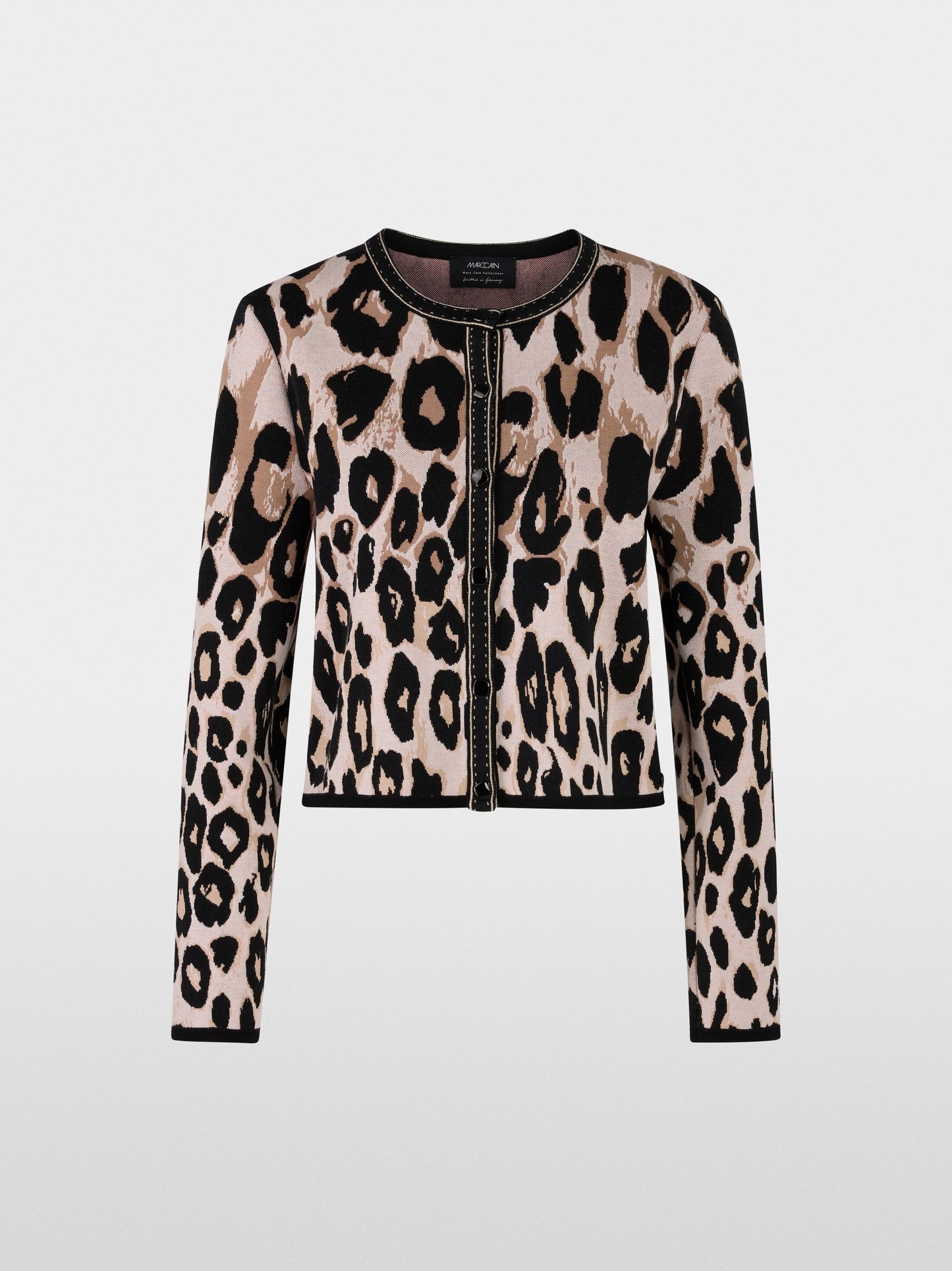 Marc Cain Cropped Leopard Print Cardigan ZC 39.09 M21