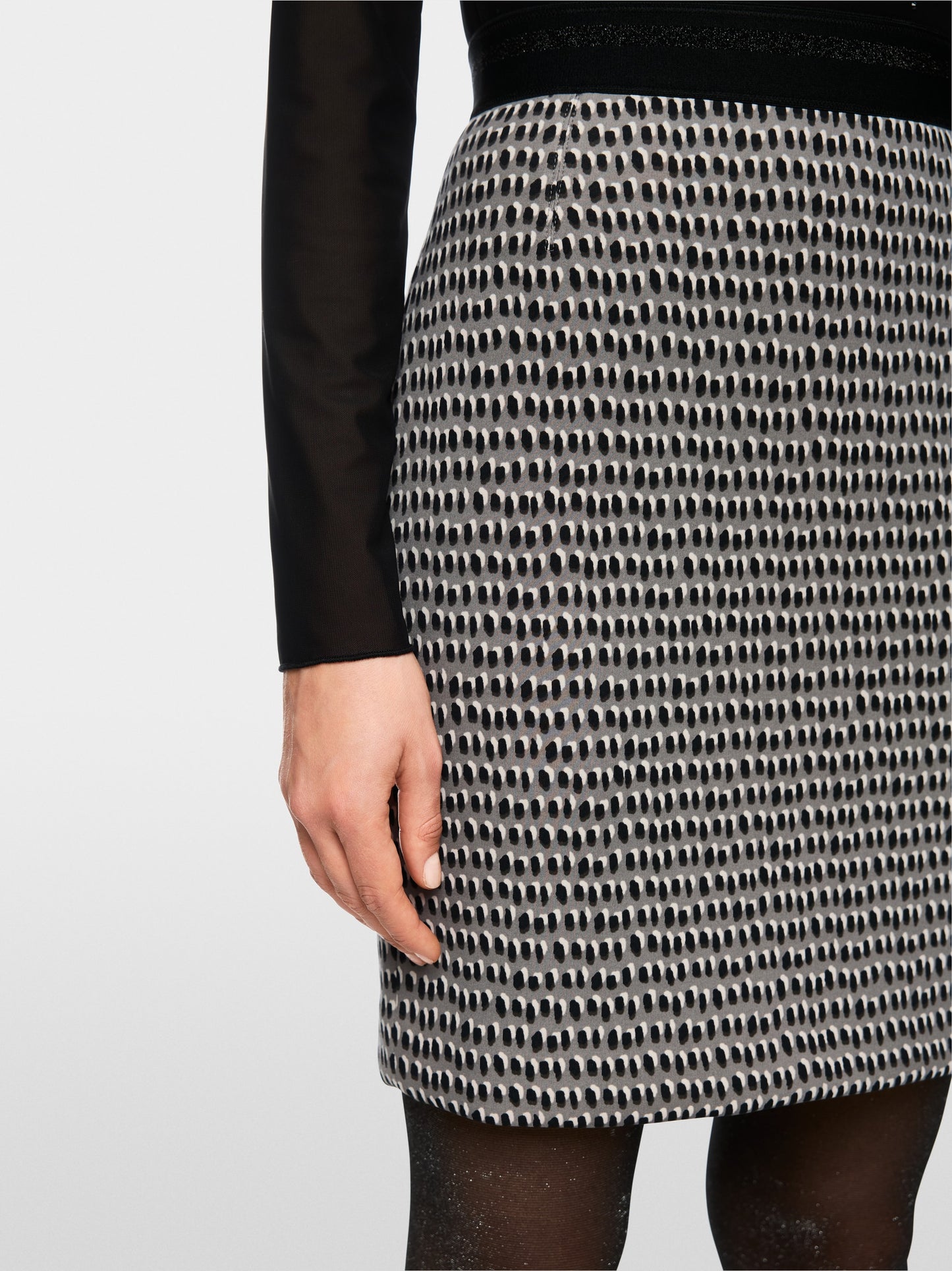 Marc Cain Scuba Skirt with Sprinkles Print