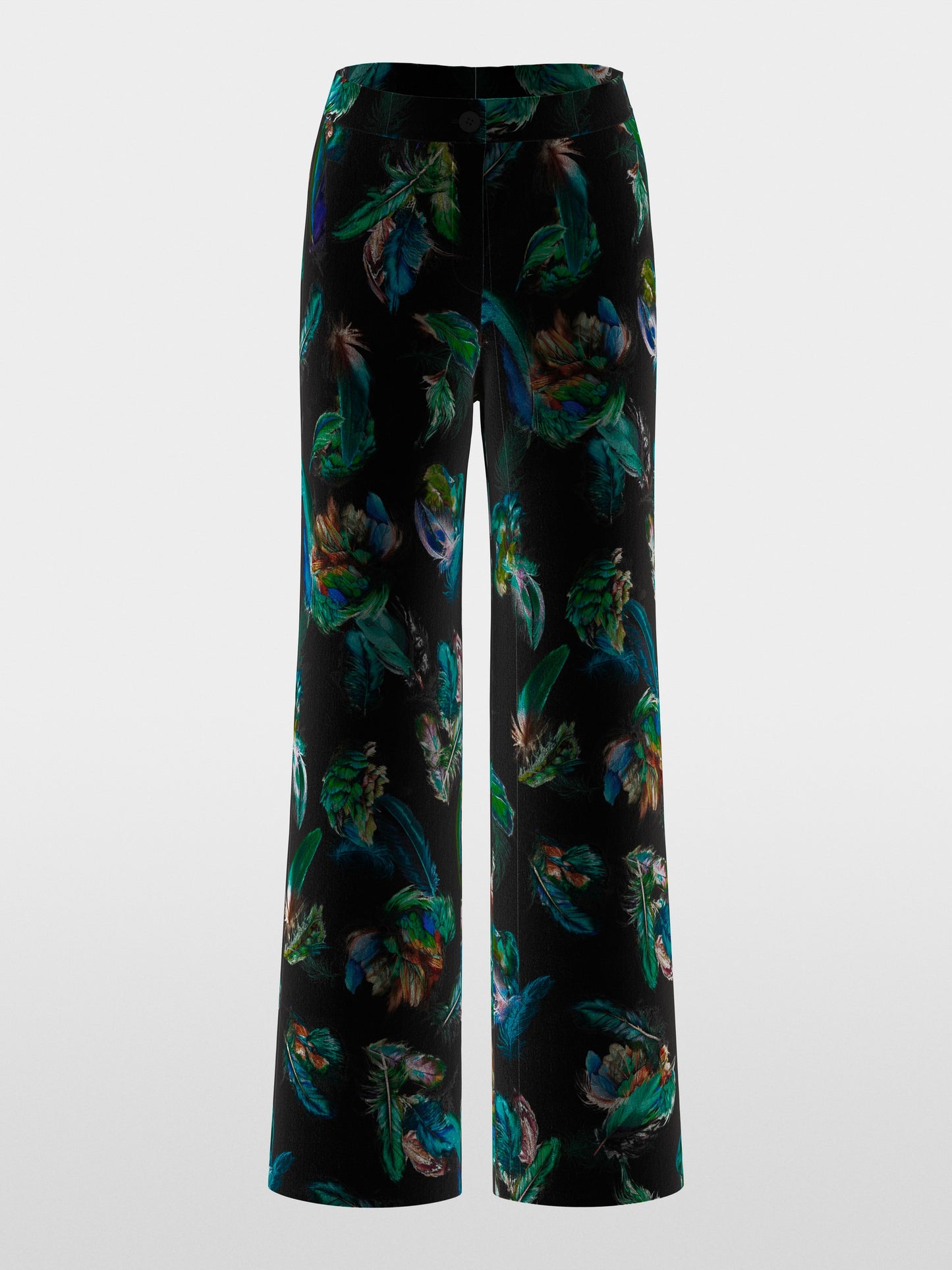 Marc Cain Warri Velvet Trousers with Feather Print
