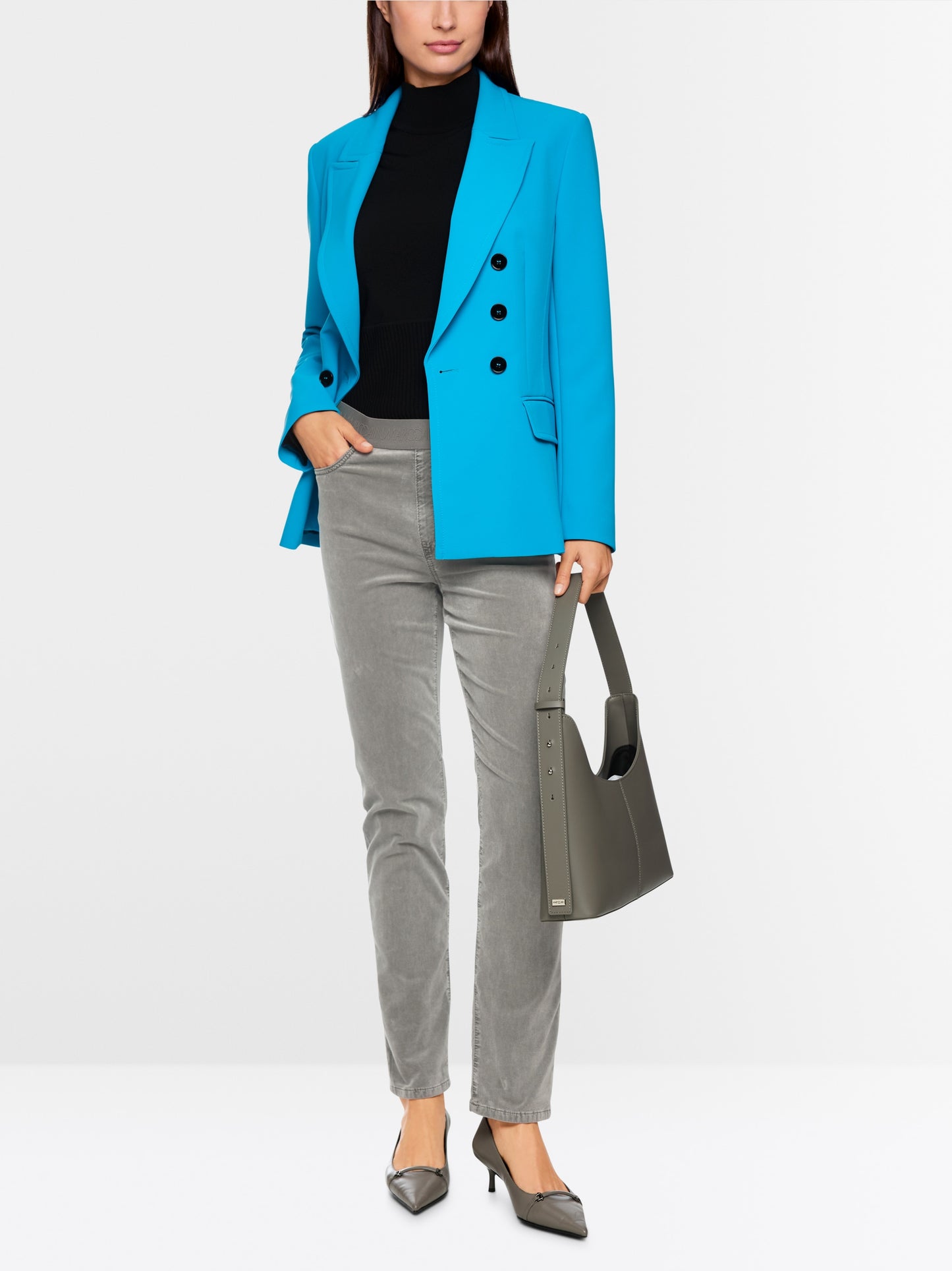 Marc Cain Siena Grey Velvet Trousers ZP 81.31 W70