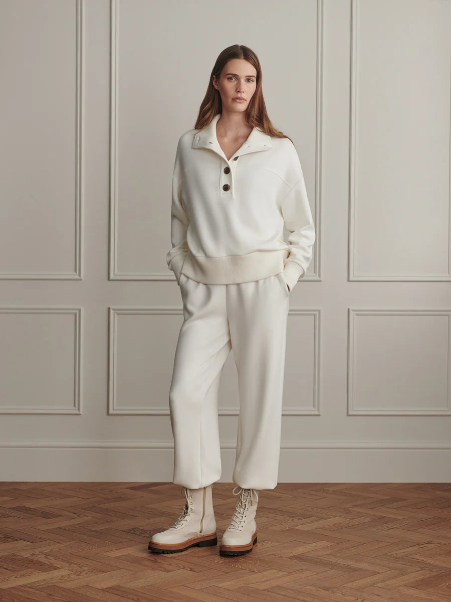 Varley - Bronya Button Placket Sweat Pristine