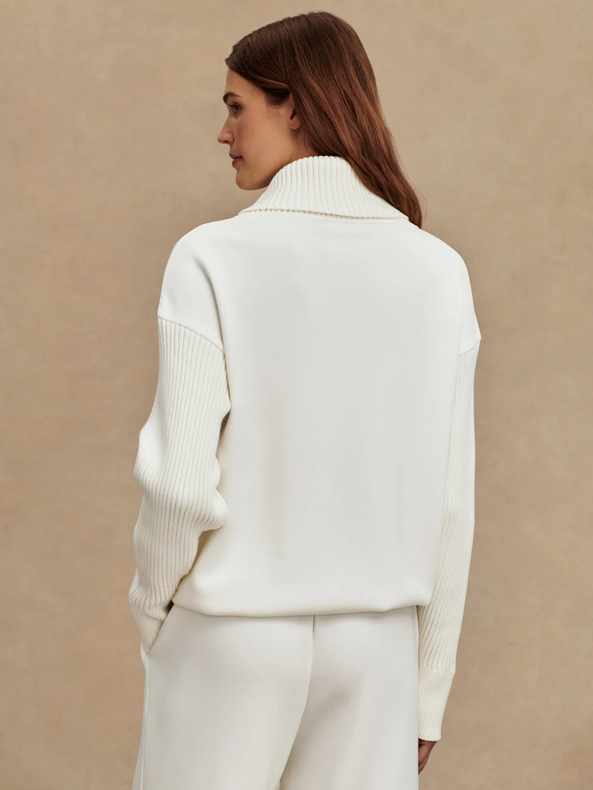 Varley Hannah Cowl Neck in Egret