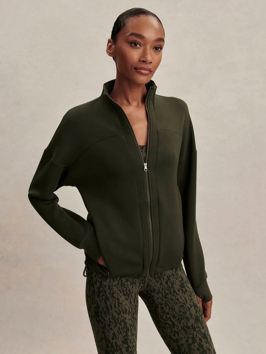 Varley Tayah Zip-Through Sweat in Dark Resin