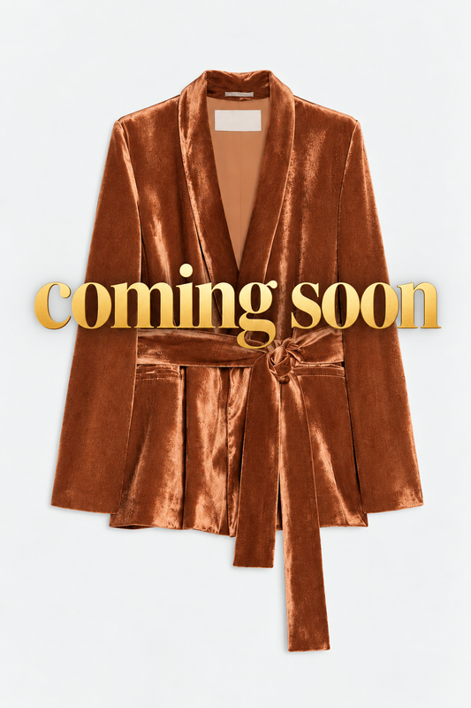 Blazer image with larger gold “coming soon” lettering