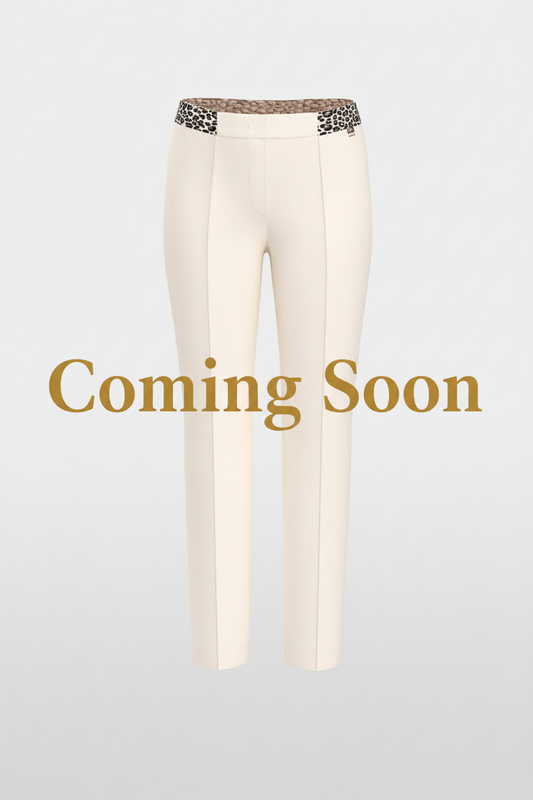Coming Soon - Cream Trousers with Leopard Waistband