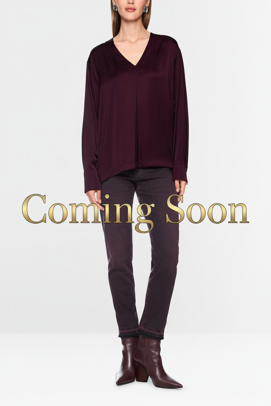 Coming Soon - Marc Cain Burgundy V-Neck Top