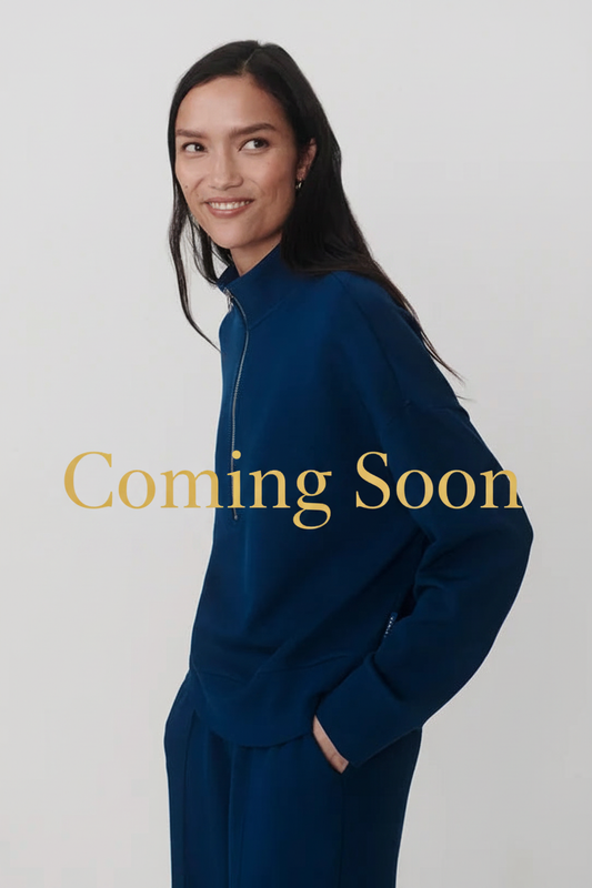 Coming Soon - Varley Mavis Mock Neck Sweat Sea Blue