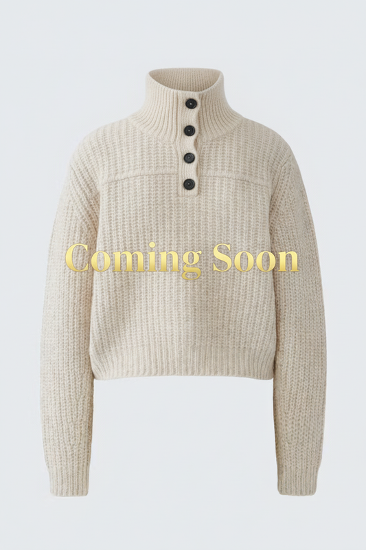 Cream Button-Neck Pullover - Coming Soon