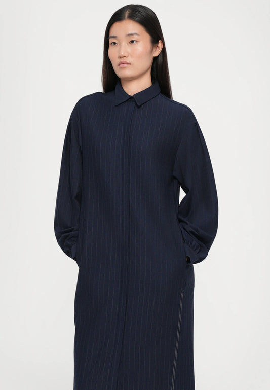 MM MaxMara Domizia Navy Shirt Dress