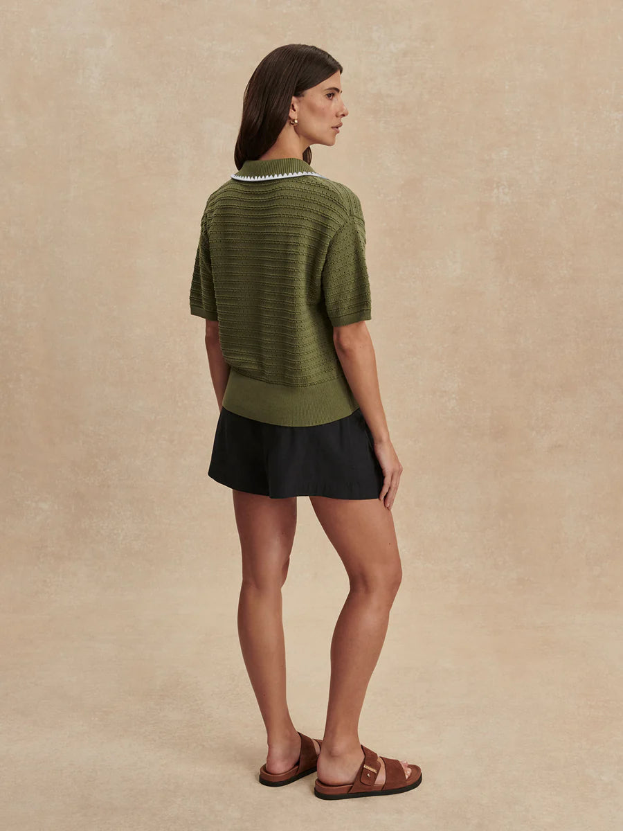 Varley Guilia Polo Knit Top