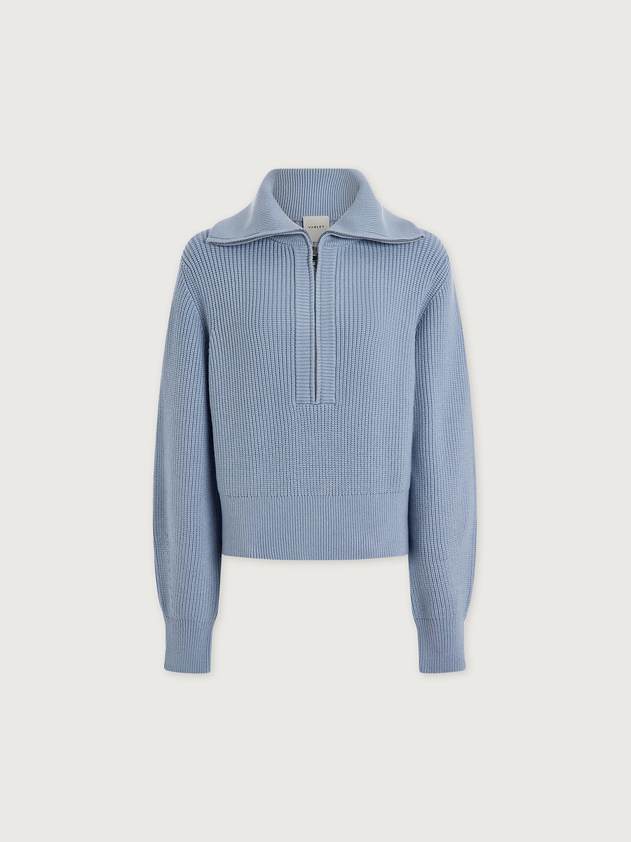 Varley - Maura Half-Zip Rib Knit Kentucky Blue