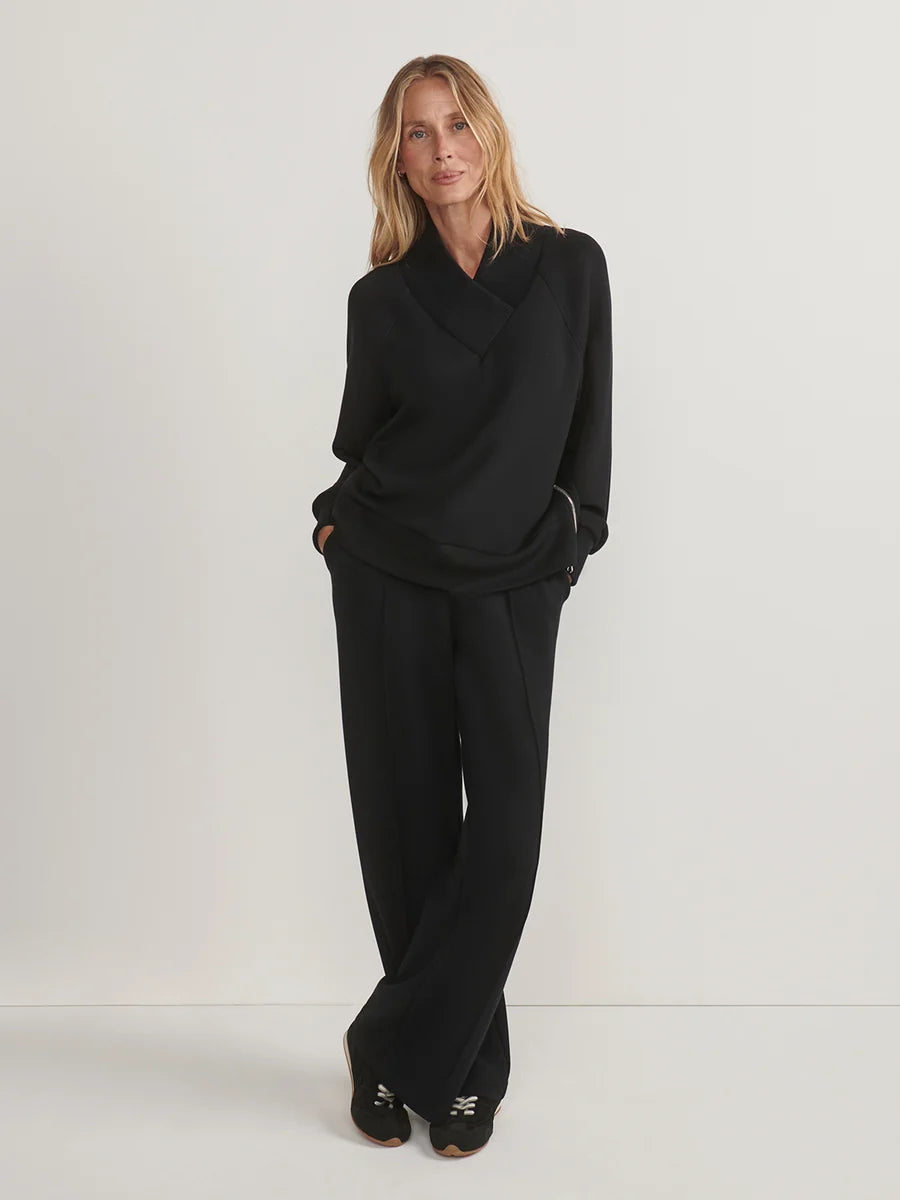 Varley Macie Zip-Hem Sweater - Black VAR03585