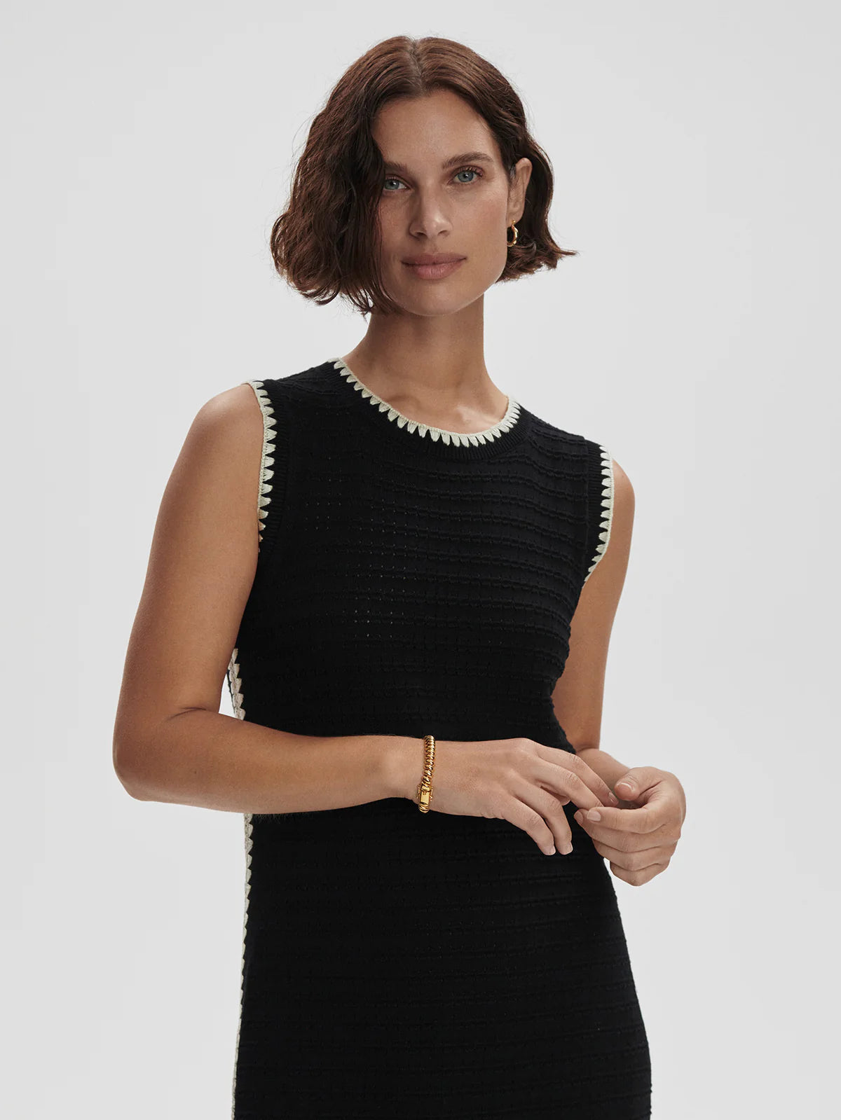 Varley Dwight Tank Knit Midi Dress (Black)
