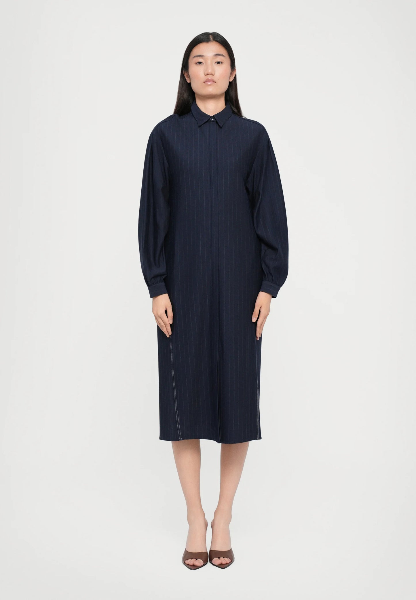 MM MaxMara Domizia Navy Shirt Dress