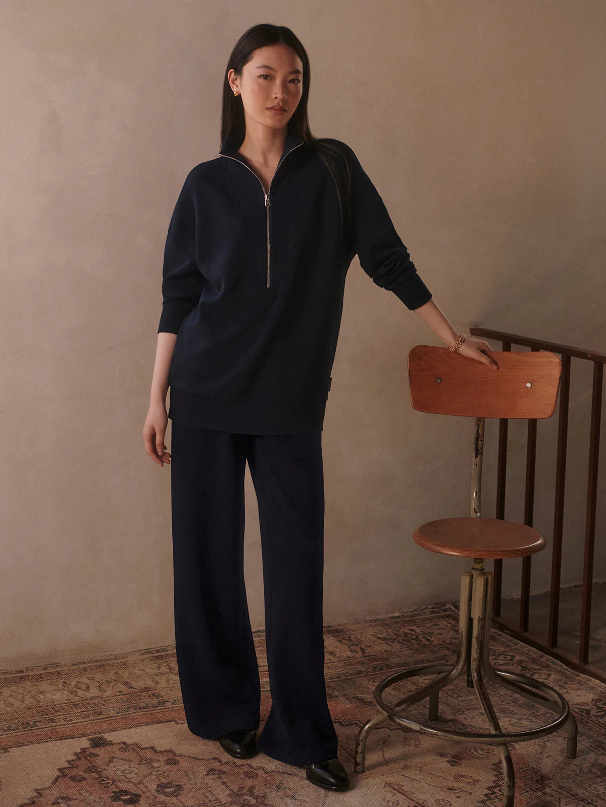 The Extra Wide Leg Pant 29.5"  Navy