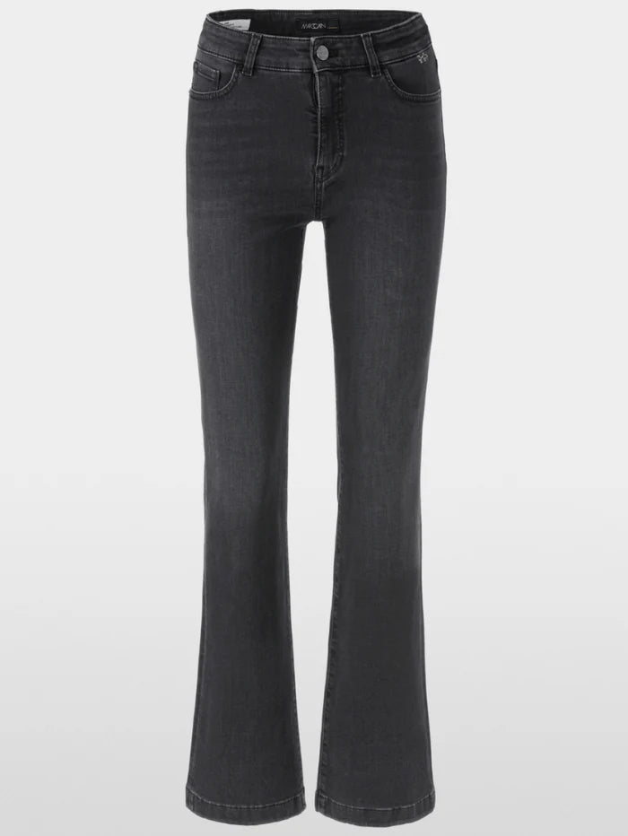 Marc Cain Pants Women's FARO Rethink Together Flared Leg Jeans In Dark Grey +P 82.06 D14 Col 880