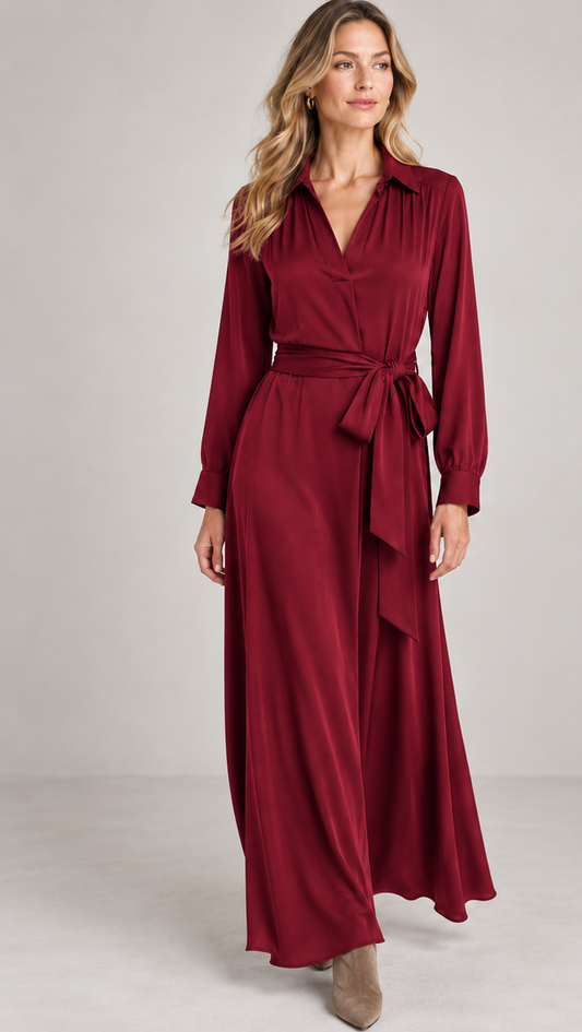 Nouvelle Silk95five  Sahara Merlot Dress